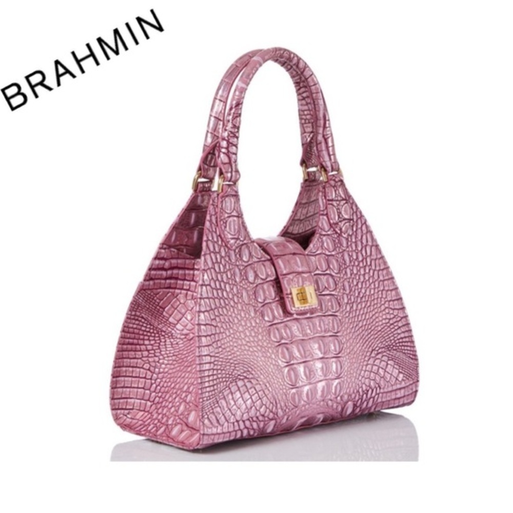 NWT Brahmin‎ Adrian Mulberry Potion Melbourne Leather Satchel - Picture 3 of 13